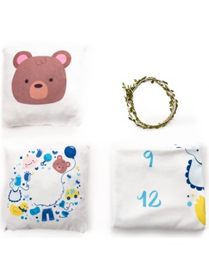 Yeni Doğan Bebek Hediyesi Fotoğraf Battaniyesi Seti Aylık Çekim