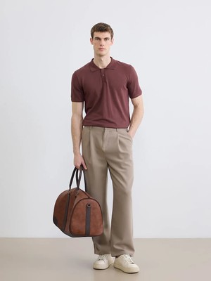 LC Waikiki Bej Rahat Kalıp Erkek Pileli Pantolon