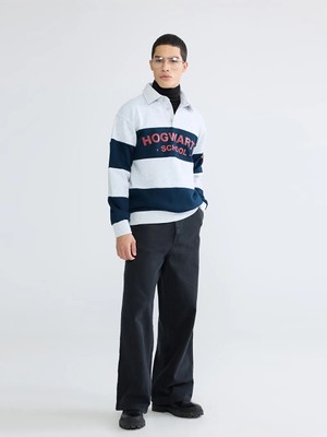 LC Waikiki Siyah Geniş Kalıp Gabardin Erkek Pantolon