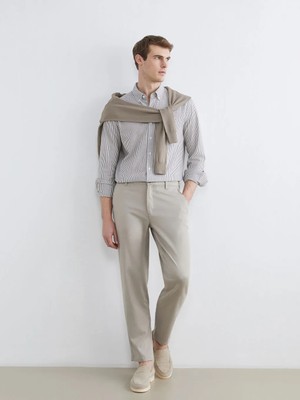 LC Waikiki Bej Standart Kalıp Gabardin Erkek Pantolon