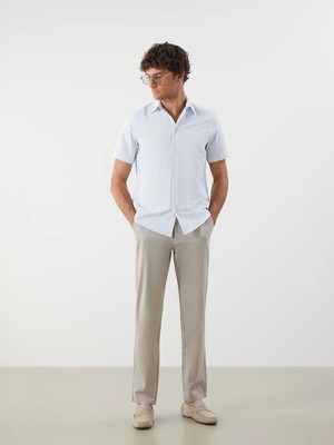 LC Waikiki Bej Standart Kalıp Gabardin Erkek Chino Pantolon