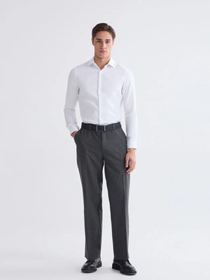 LC Waikiki Siyah Standart Kalıp Ekose Erkek Pantolon