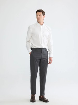 LC Waikiki Antrasit Dar Kalıp Gabardin Erkek Chino Pantolon