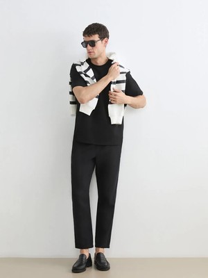 LC Waikiki Siyah Standart Kalıp Erkek Pileli Pantolon