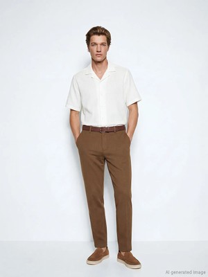 LC Waikiki Kahverengi Standart Kalıp Erkek Pantolon