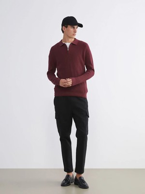 LC Waikiki Siyah Slim Fit Erkek Kargo Pantolon