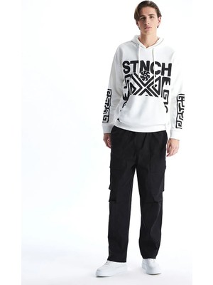 LC Waikiki Siyah Rahat Kalıp Erkek Kargo Pantolon