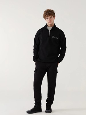 LC Waikiki Siyah Slim Fit Erkek Kargo Pantolon