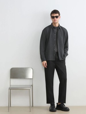 LC Waikiki Siyah Standart Kalıp Gabardin Erkek Pantolon