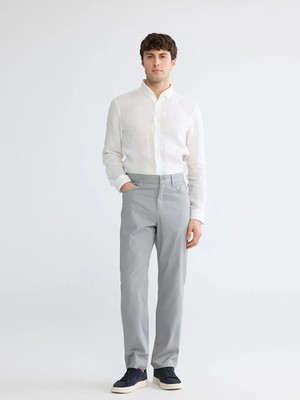 LC Waikiki Gri Standart Kalıp Erkek Chino Pantolon