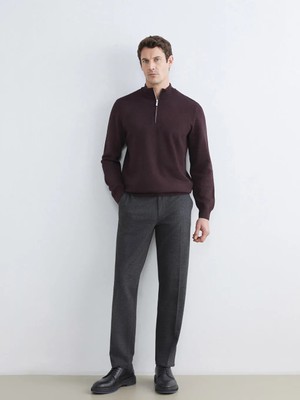 LC Waikiki Antrasit Standart Kalıp Armürlü Erkek Pantolon