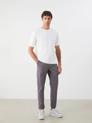 LC Waikiki Gri Slim Fit Erkek Kargo Pantolon
