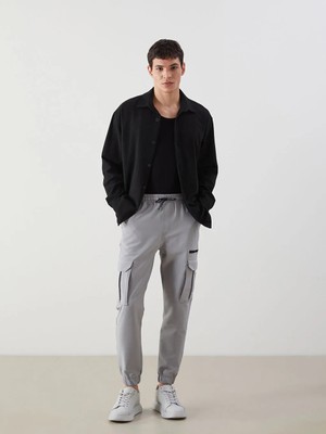 LC Waikiki Gri Slim Fit Erkek Kargo Pantolon