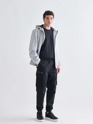 LC Waikiki Siyah Standart Kalıp Erkek Kargo Pantolon