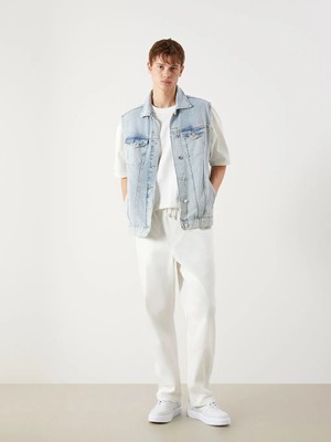 LC Waikiki Beyaz Baggy Fit Erkek Jean Pantolon