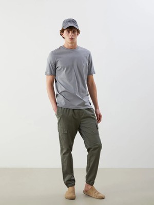 LC Waikiki Haki Standart Kalıp Gabardin Erkek Kargo Pantolon