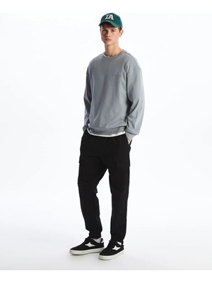 LC Waikiki Siyah Standart Kalıp Gabardin Erkek Kargo Pantolon