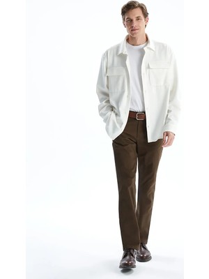 LC Waikiki Kahverengi Standart Kalıp Gabardin Erkek Chino Pantolon