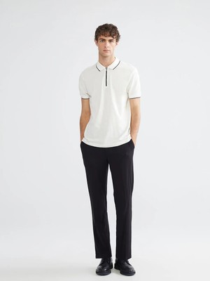 LC Waikiki Siyah Yandan Cepli Beli Lastikli Erkek Pantolon