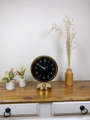 Mey İthalat Mey Ithalat® Gold Metal Tokyo Masa Saati 25×20 cm