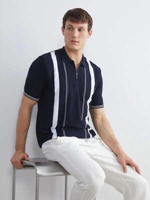 Lc Waikiki Yeni Sezon Polo Yaka Kısa Kollu Çizgili Erkek Triko Kazak