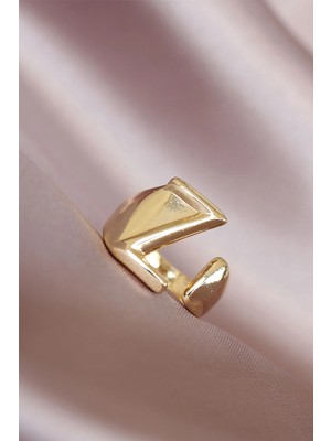 Butik Mey Ithalat® Z Harfli Altın Renk Ayarlamalı Metal Kadın Yüzük