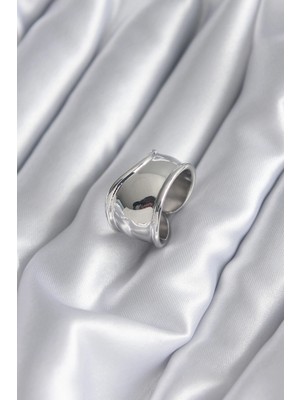 Butik Mey Ithalat® Gümüş Renk Plaka Kadın Yüzük