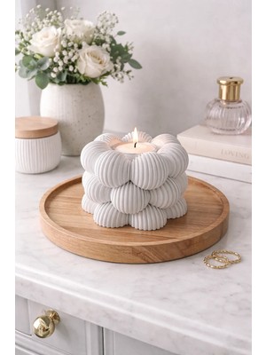 Öztürk Organizasyon Bubble Tasarım Dekoratif Mumluk - Modern Tealight Mum Standı