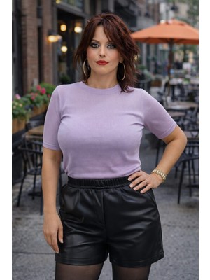 Italyan Ince Floş Iplik Triko Bluz