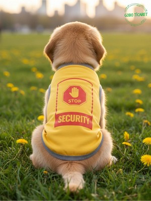 Gobo Stop Security (Güvenlik) Desenli Kedi ve Köpek Kıyafeti–sevimli Evcil Hayvan Tişörtü Elbisesi