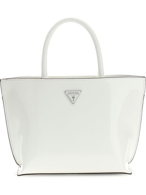 Guess Kadın Arnela Tote El Çantası - Parlak Beyaz