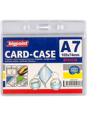 Bigpoint Yatay A7 Kilitli Kart Poşeti 10'lu Poşet 105x74 mm Şeffaf PVC Su Geçirmez