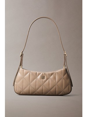 Calvin Klein Kadın Quilted Small Omuz Çantası - Bej