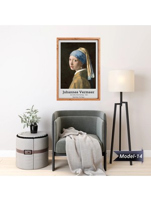 Akıllı Kağıt Inci Küpeli Kız Tablo - Poster Dünyaca Ünlü ( Model-14)