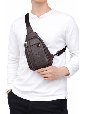 Derise Club Erkek Kahverengi Çift Kol Çapraz Omuz Çantası Body Bag Çanta Günlük Çanta
