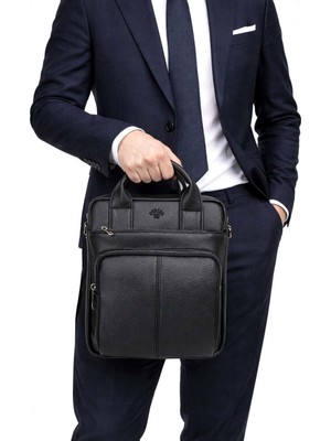Derise Club Erkek Siyah Renk El ve Omuz Çantası 11,5  Inç IPAD Tablet Notebook Laptop Çantası
