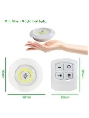 Hero 3’lü Kablosuz LED Spot Işık Seti – Uzaktan Kumandalı, Yapışkan Bantlı, Pilli, 3W Cob Led, 150 Lümen, 2 Parlaklık Seviyesi, Zamanlayıcılı Dolap Tezgah Banyo Aydınlatmas
