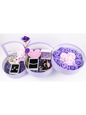 Trend Robo Sevgiliye Özel Mor Temalı Hediye Seti - Doğum Günü Sevgililer Günü Özür Dileme