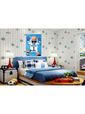 Patron Bebek Boss Baby Temalı Doğum Günü Temalı Kişiye Özel Isimli 70X100 cm Ölçüsünde Branda Afiş