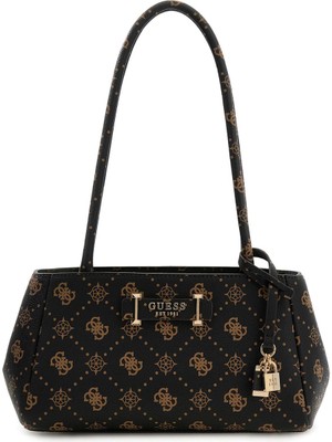 Guess Kadın Carrie Logo El Çantası - Kahverengi