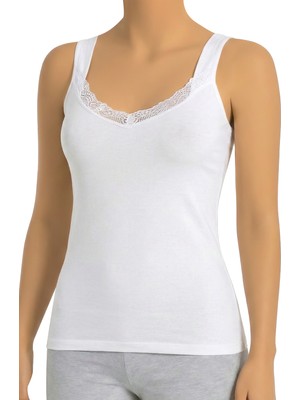 Öts Kadın Atlet Kalın Askılı Dantelli (%96 Pamuk - %4 Elastan)