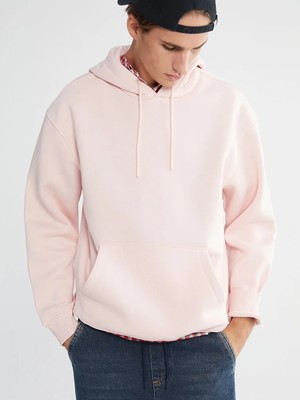 LC Waikiki Pembe Kanguru Cepli Erkek Kalın Hoodie