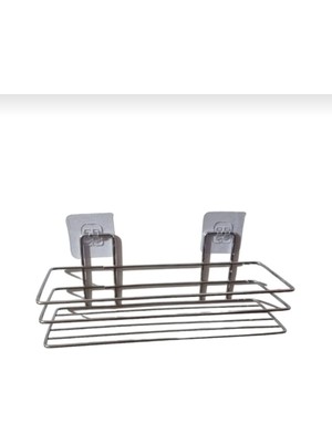 Newstore Home Vantuzlu Düz Metal Banyo Rafı