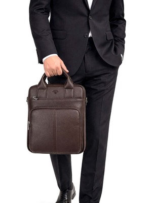 Derise Club Erkek Kahverengi El ve Omuz Çantası 11,5  Inç IPAD Tablet Notebook Laptop Çantası