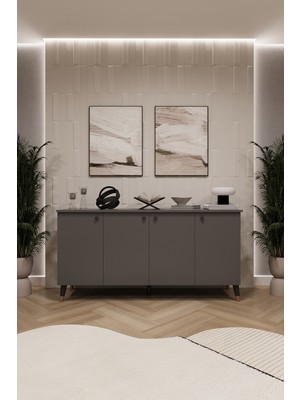 Asra Trend Lüks Konsol TV Ünitesi %100 MDF Salon ve Yemek Odası Ünitesi KNSL01