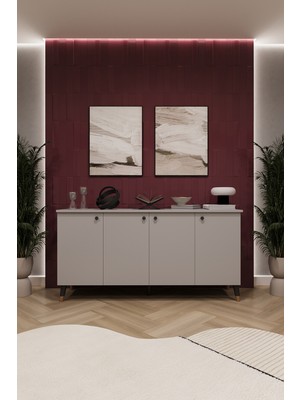 Asra Trend Lüks Konsol TV Ünitesi %100 MDF Salon ve Yemek Odası Ünitesi KNSL01