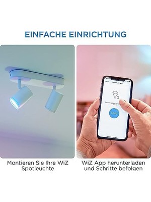 Wiz Imageo Spot Tavan Lambası Ayarlanabilir Beyaz & Renk 2X5W Beyaz Tekli Paket