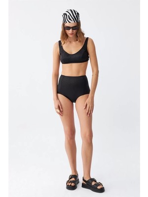 Nemere Kadın Basic Siyah Pedli Yüksek Bel Bikini Takımı