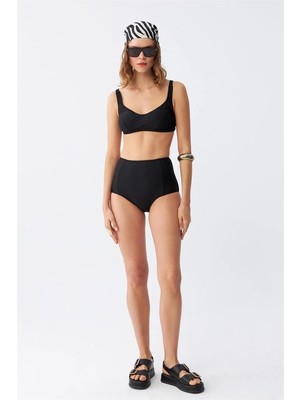 Beruflic Kadın Siyah Pedli Kare Yaka Yüksek Bel Bikini Takımı