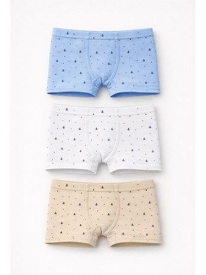 Mini Kanka Erkek Çocuk Boxer Külot Seti %100 Pamuk – Desenli, 3 Adet Boxer, Yumuşak ve Nefes Alabilir Iç Giyim